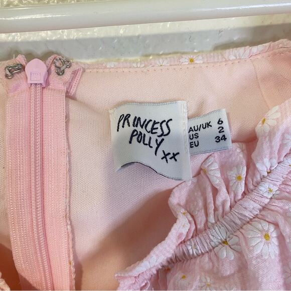 Princess Polly Back To Paris Pink Floral Print Mini Dress Coquette Size 2 - Picture 7 of 7